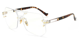 Kachawoo rimless glasses for men black leopard irregular transparent eye glasses for women accessories 2018 hot sale