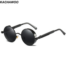 Load image into Gallery viewer, Kachawoo Round Mirror Sunglasses Men Polarized Uv400 High Quality Steampunk Sun Glasses for Women 2019 Unisex